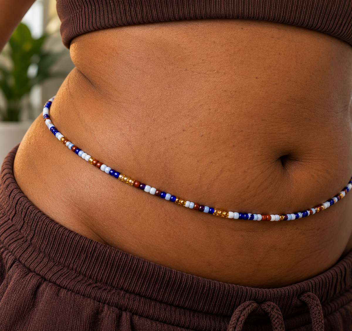 Blueberry Blessings Tie On Waistbeads