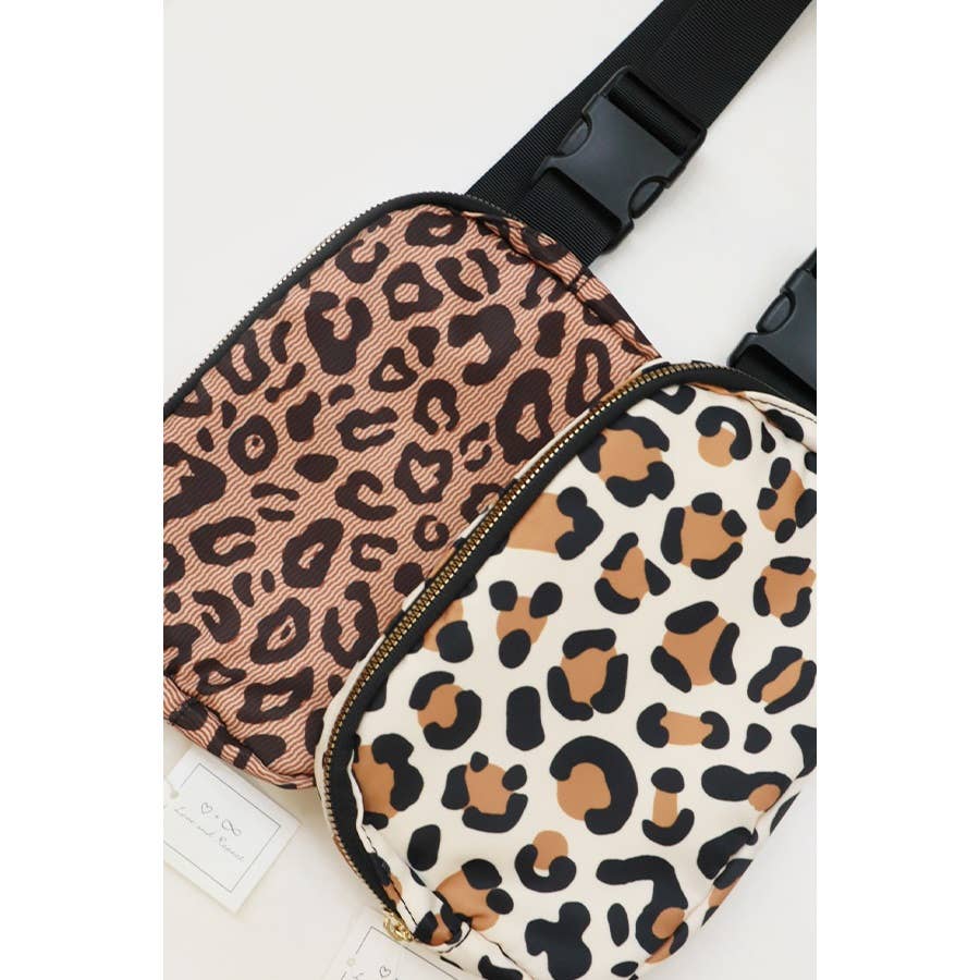 Leopard Print Crossbody Bag: CREAM COMBO / ONE