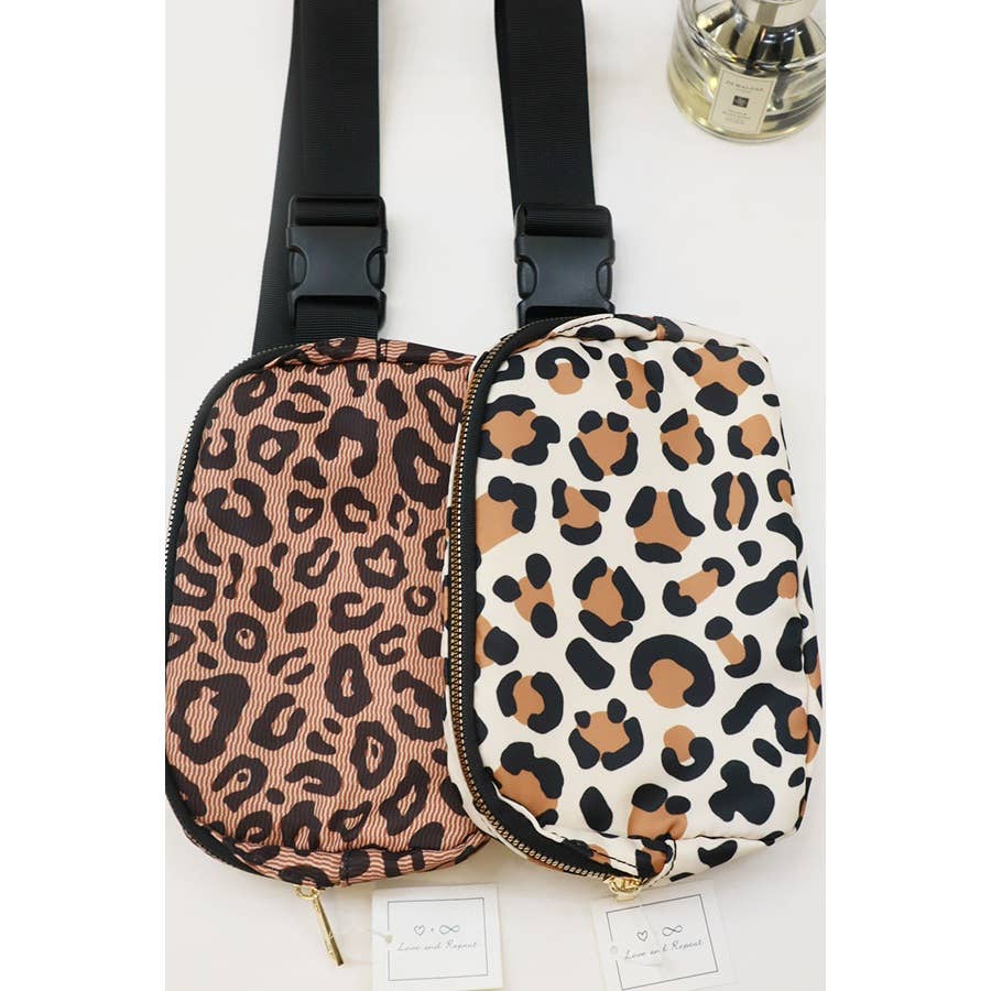 Leopard Print Crossbody Bag: CREAM COMBO / ONE