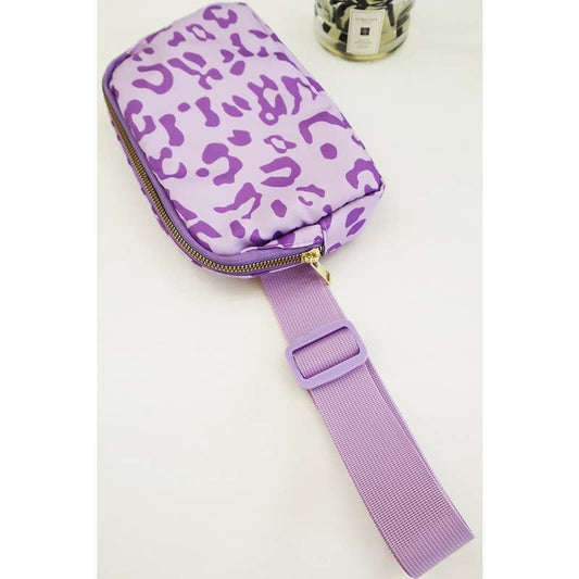 Amazing Crossbody Fanny Pack Belt Bag: PURPLE LEO / ONE(6)