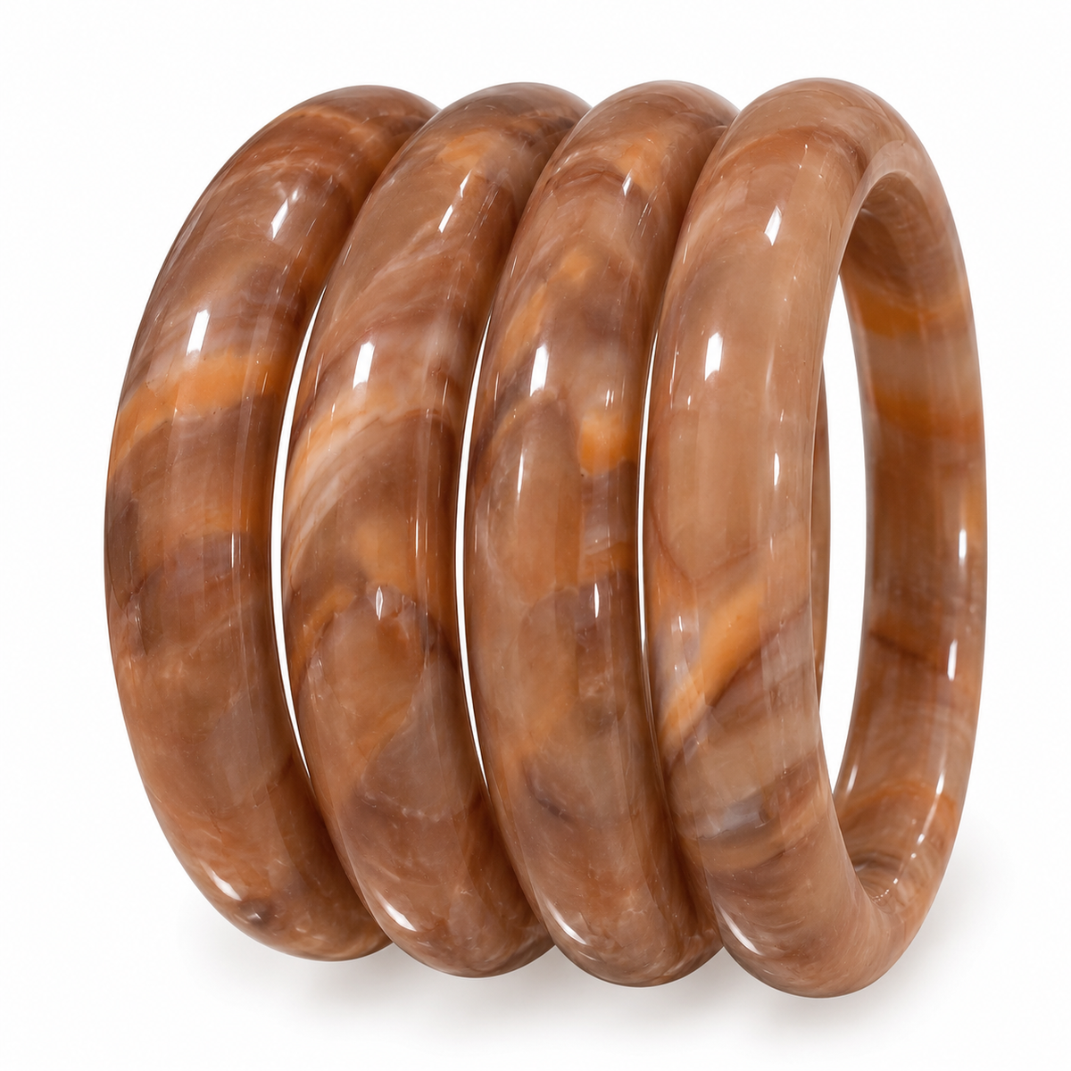 Jade-Inspired Glass Bangles | Stackable Fashion Jewelry