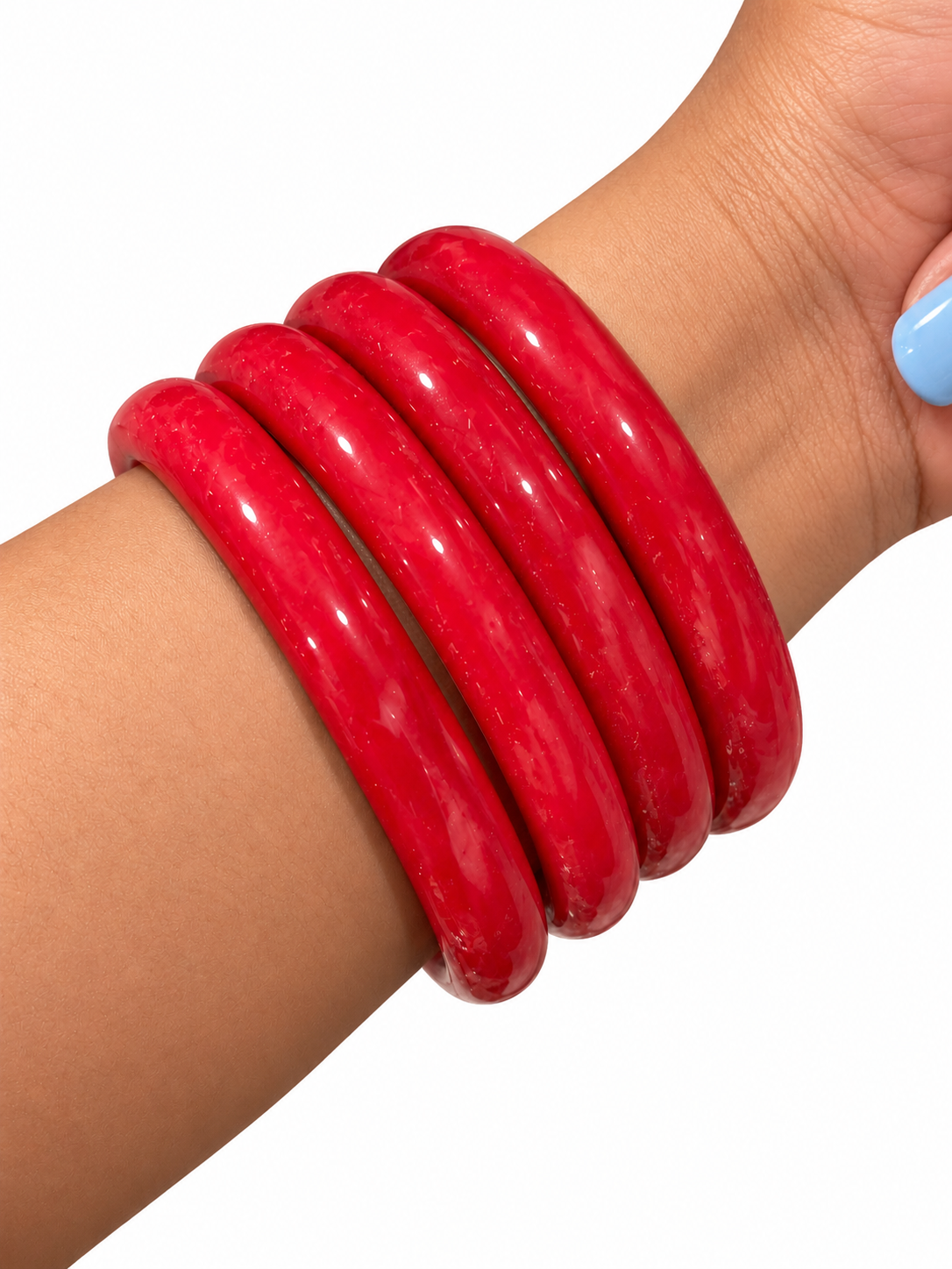 Jade-Inspired Glass Bangles | Stackable Fashion Jewelry