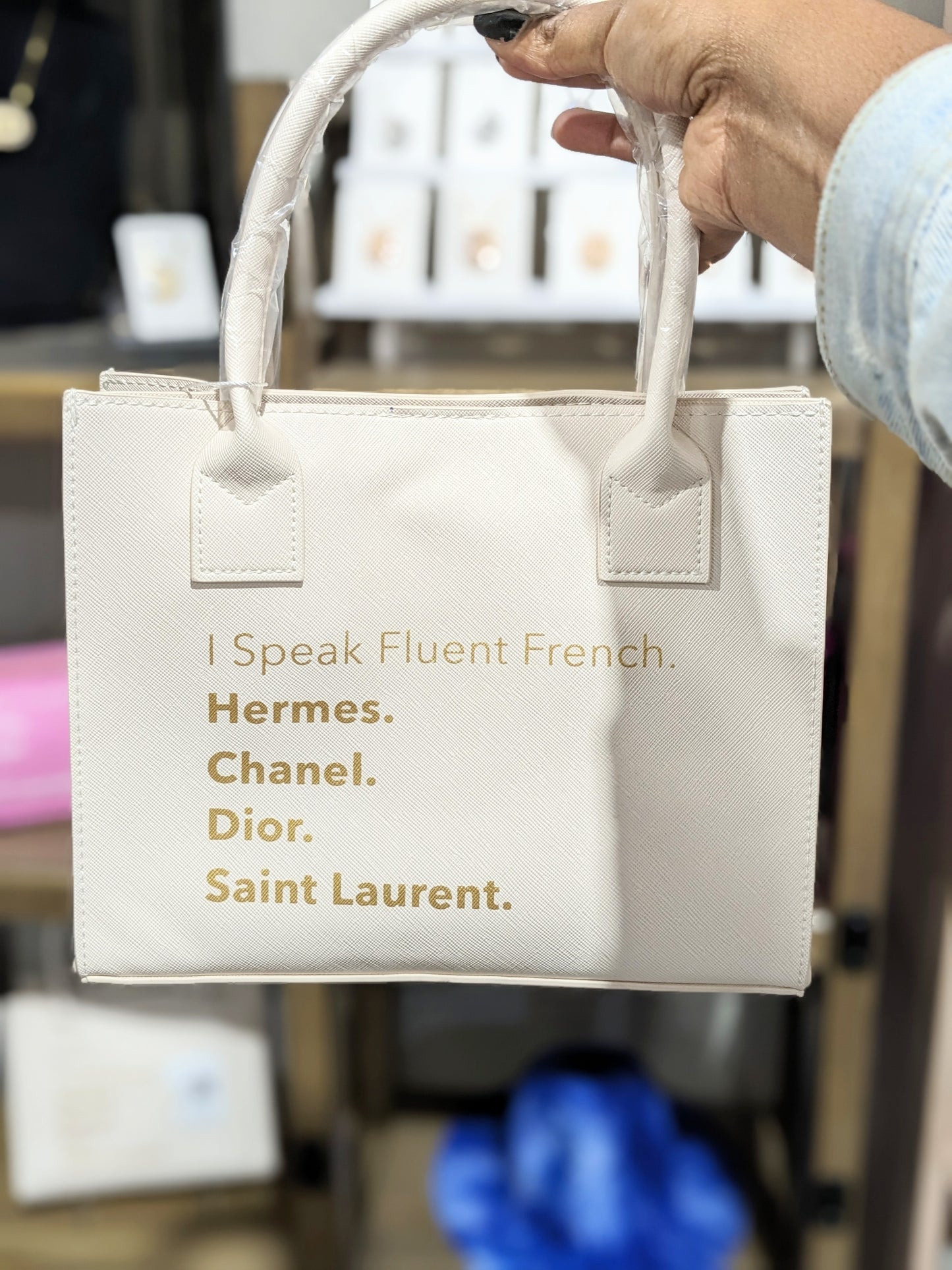 HER MINI MODERN TOTE - Fluent French (Ivory)