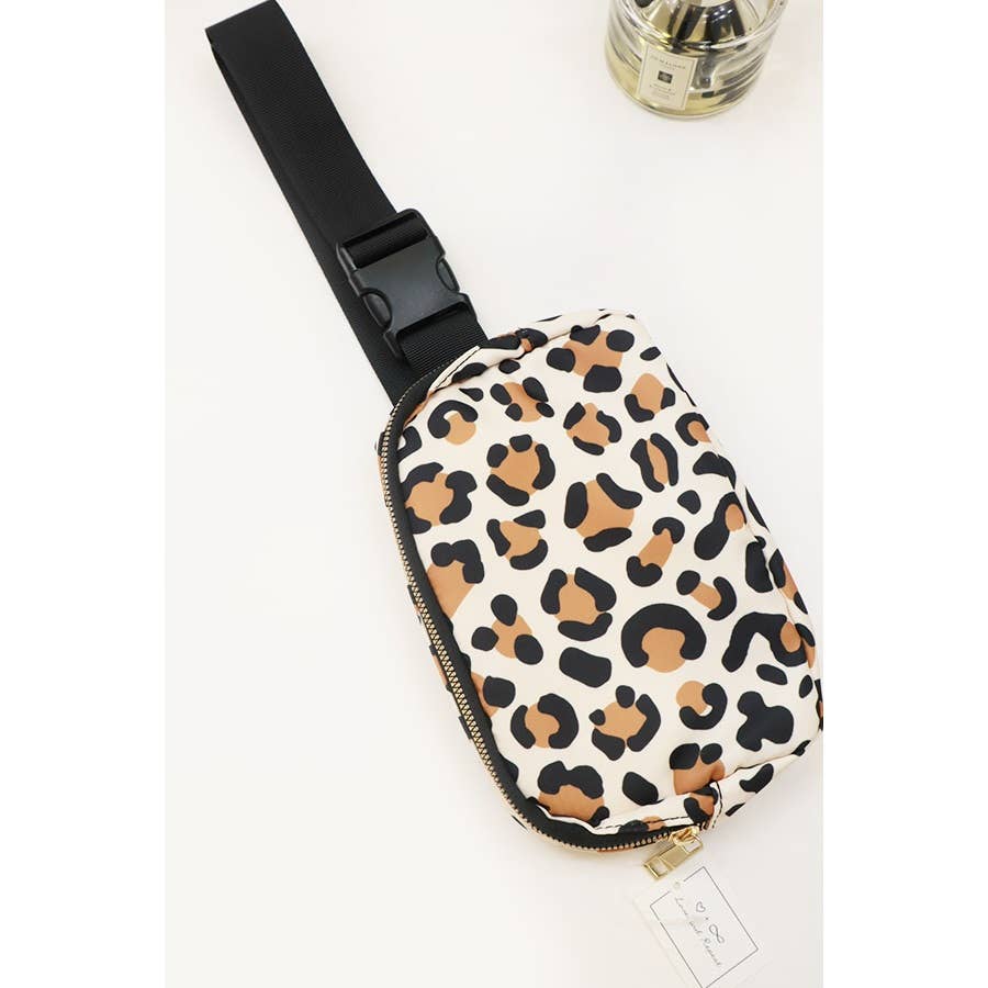 Leopard Print Crossbody Bag: CREAM COMBO / ONE