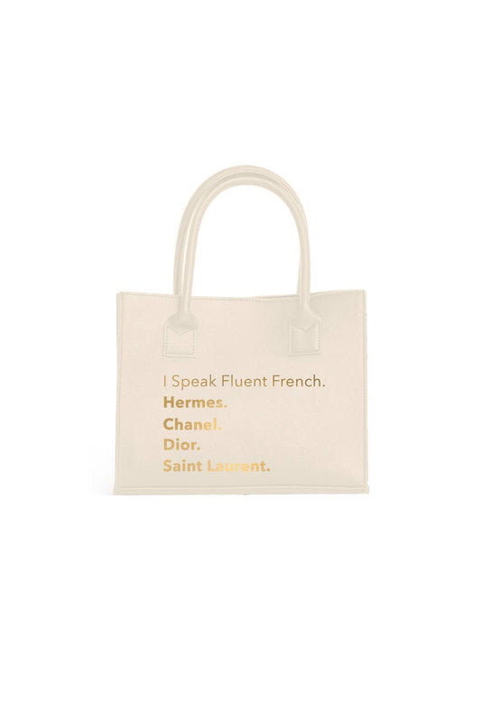 HER MINI MODERN TOTE - Fluent French (Ivory)